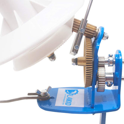 LAMXD Large Capacity Yarn Winder - 10-Ounce, Jumbo Metal Yarn Ball Winder with Thread Cutter Scissors, Blue and White
