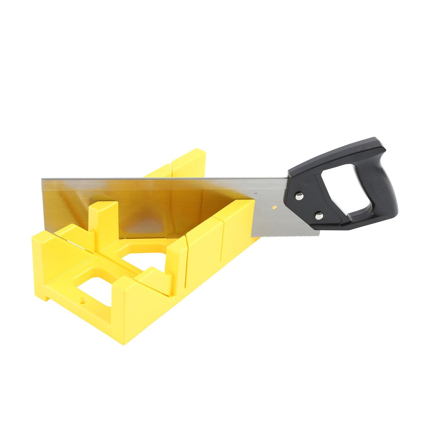 GreatNeck BSB14 Mitre Box and Saw Set, 12 Inch Mitre Box with 14 Inch Back Saw, Precision Cuts for Trim and Molding, Woodworking and Beveled Corner Cuts