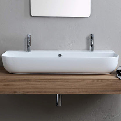 Scarabeo 1813B-Two Hole Bathroom Sink, One Size, White