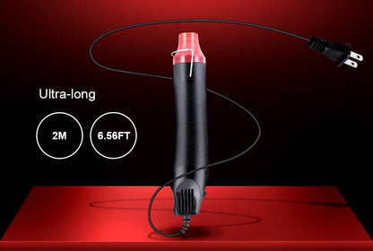 6.56FT Long Heat Gun, Uptdae Version Homidic Mini Handheld Hot Air Gun, Electric 300W Portable Heat Gun for DIY Craft Embossing, Shrink Wrapping PVC, Drying Paint, Clay, Rubber Stamp