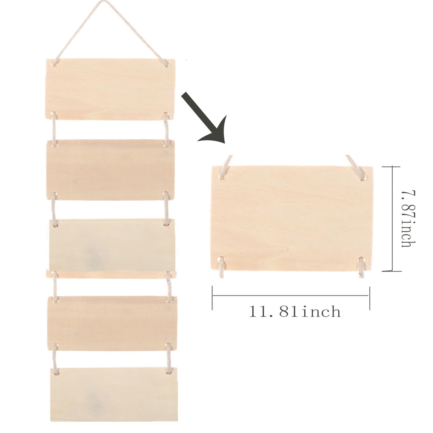 DIY 5 Blank Wooden Board hangings, Creative Hand-Painted Wooden Blank Rectangles, Garden Art Decoration, Wooden Signs, Wooden Crafts plaques, Wooden Paintings, Christmas Decorations.