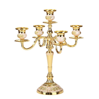 CFGH6FDF Candlestick Holders European Retro Five-Head Candle Holder Home Wedding Props Decorative Candlestick Candlelight Stand