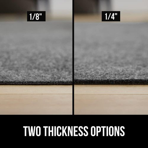 GORILLA GRIP Rug Pad - Slip Resistant Felt with Rubber Backing - 1/8 Inch Thick, 3x5 FT for Area Rugs