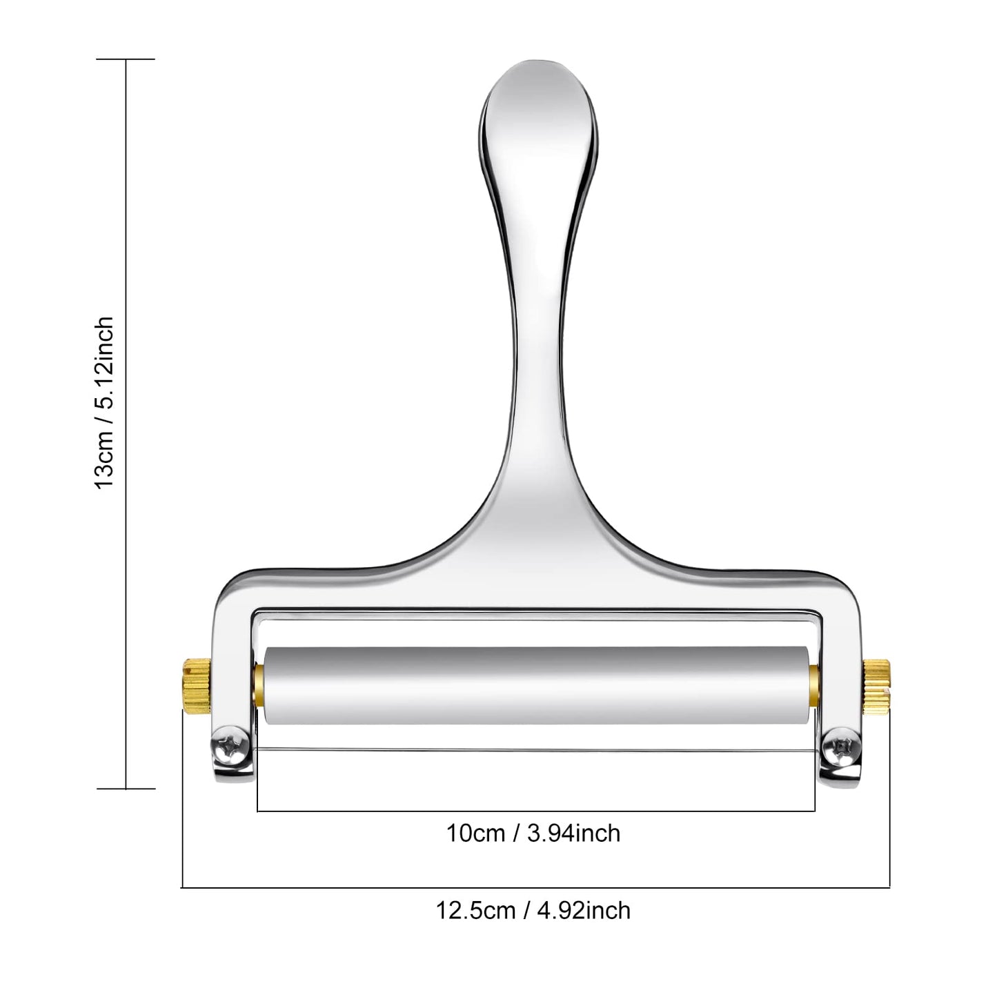 Sopito Stainless Steel Wire Cheese Slicer With 3 Extra Wires Adjustable Thickness, Handheld Cheese Block Cutter for Cheddar, Gruyere, Raclette, Mozzarella