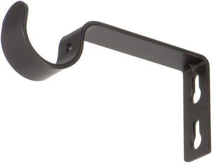 Ivilon Fixed Brackets for Curtain Rods - Set of 2 for 1 or 1 1/8 Inch Rods, Antique Black