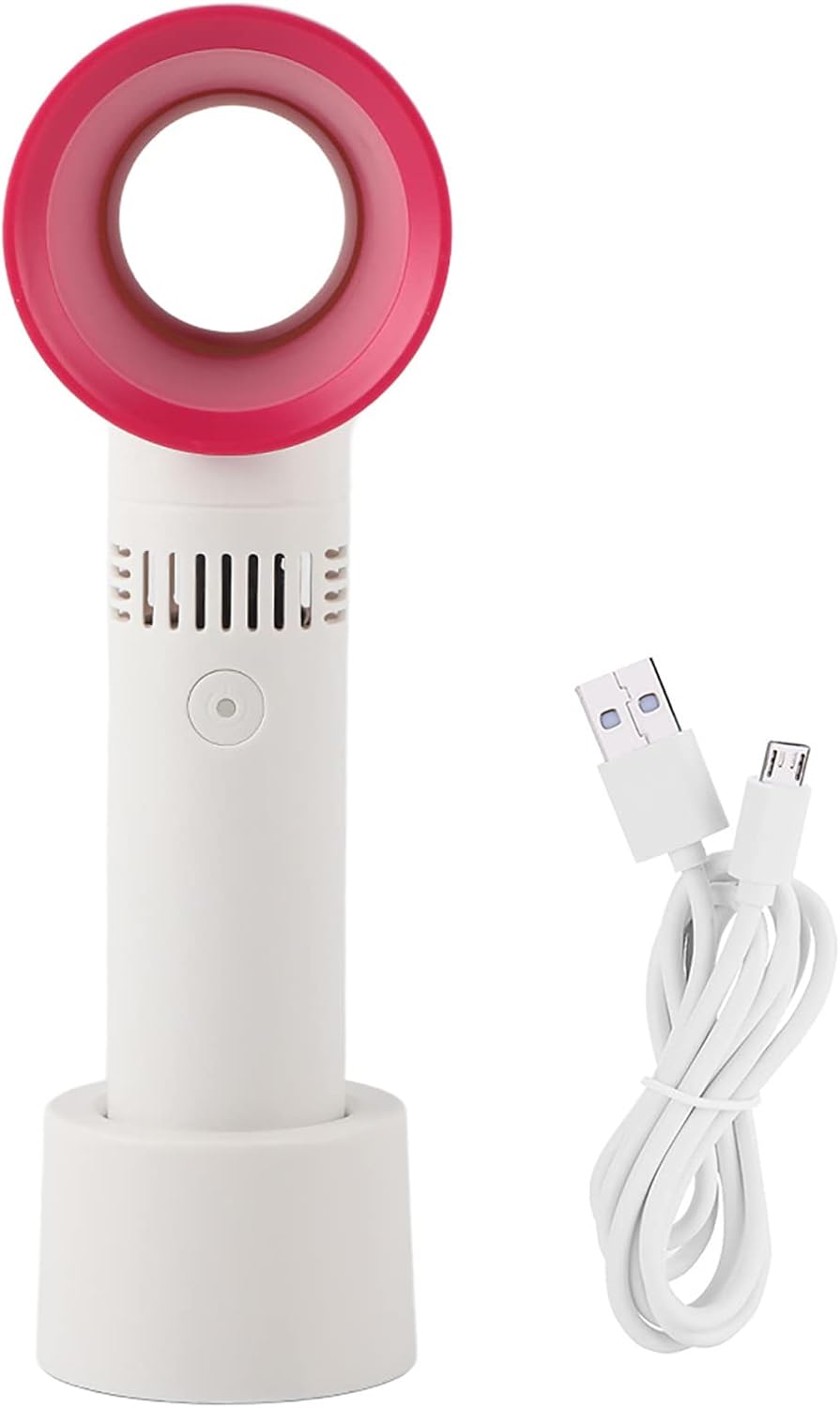 Portable Mini USB Rechargeable Bladeless Fan, 360° Air Suction, Three Adjustment Speeds, Handy Cooler for Home Outdoor