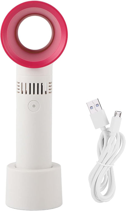 Portable Mini USB Rechargeable Bladeless Fan, 360° Air Suction, Three Adjustment Speeds, Handy Cooler for Home Outdoor