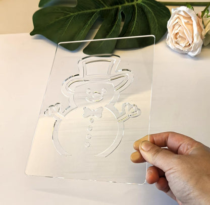 Christmas Lantern Acrylic Router Templates,Holiday Woodworking Craft Kit,5.5x8 Inch Wood Templates,DIY Gift Ideas (Snowman)