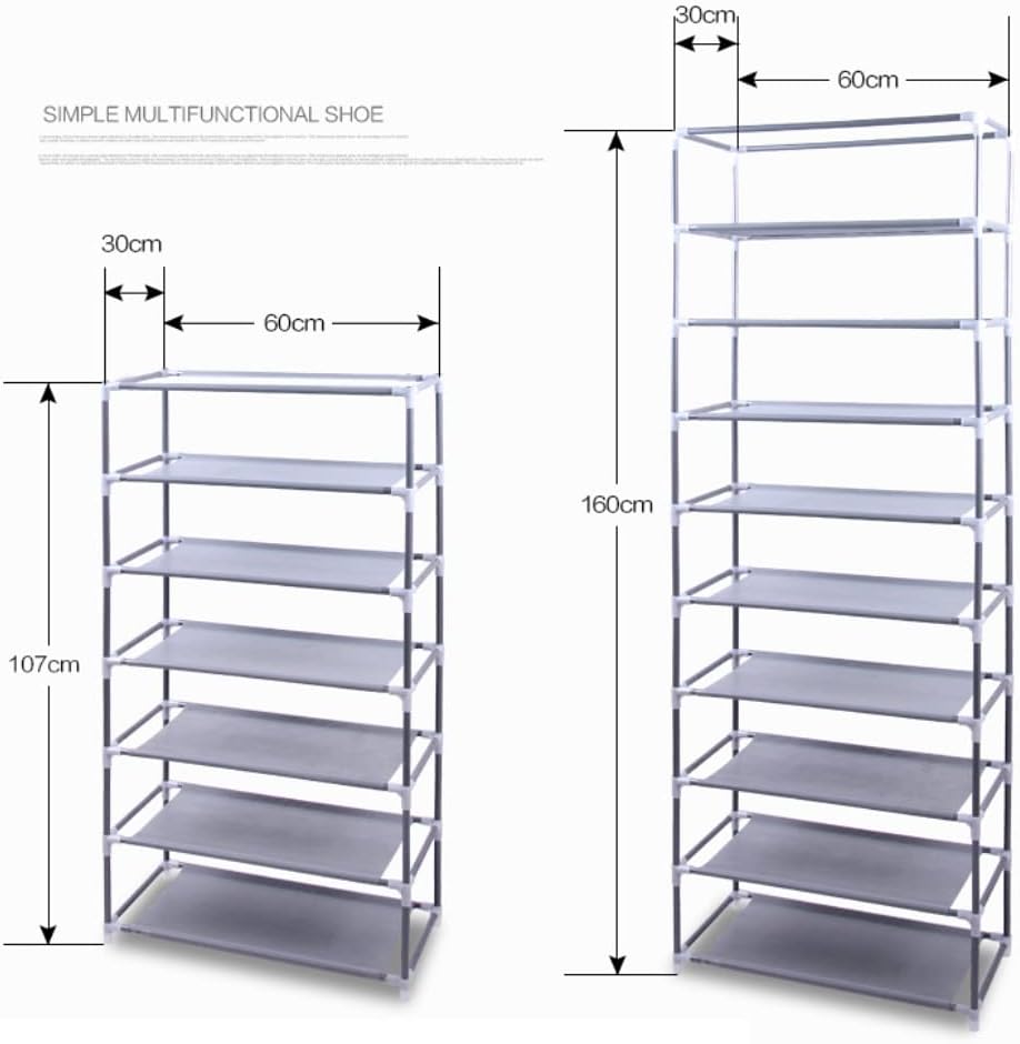 Generic 63" 10-Floor Closet, The Large Shoe Rack with dust Cover Shoe Rack with Covers on The Non-Woven Shoe Cabinet is
