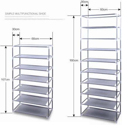 Generic 63" 10-Floor Closet, The Large Shoe Rack with dust Cover Shoe Rack with Covers on The Non-Woven Shoe Cabinet is