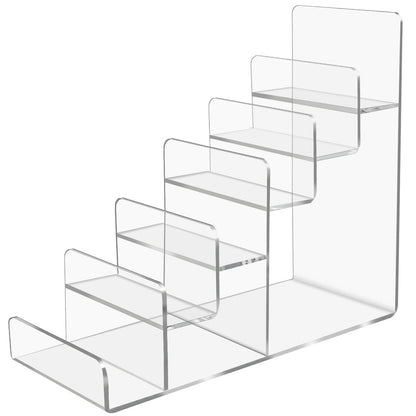 WEIHAOSKY Acrylic Wallet Display Stand Purse Handbag Organizer, Clear Jewelry Riser Display Stand Purse Display Rack, Acrylic Display Shelf for Cosmetic Perfume Jewelry Sunglasses Handbag (6 Tier)