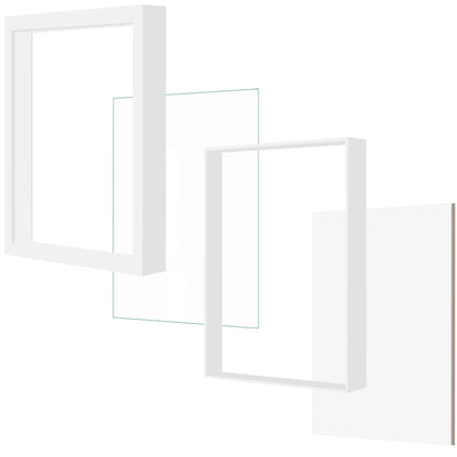 Picrit Shadow Box Frame 11x14, Display Case Box with High Definition Real Glass and Black Back for Memorabilia, Baby Items, Wedding Memories, Crafts, Tickets and Photos, White