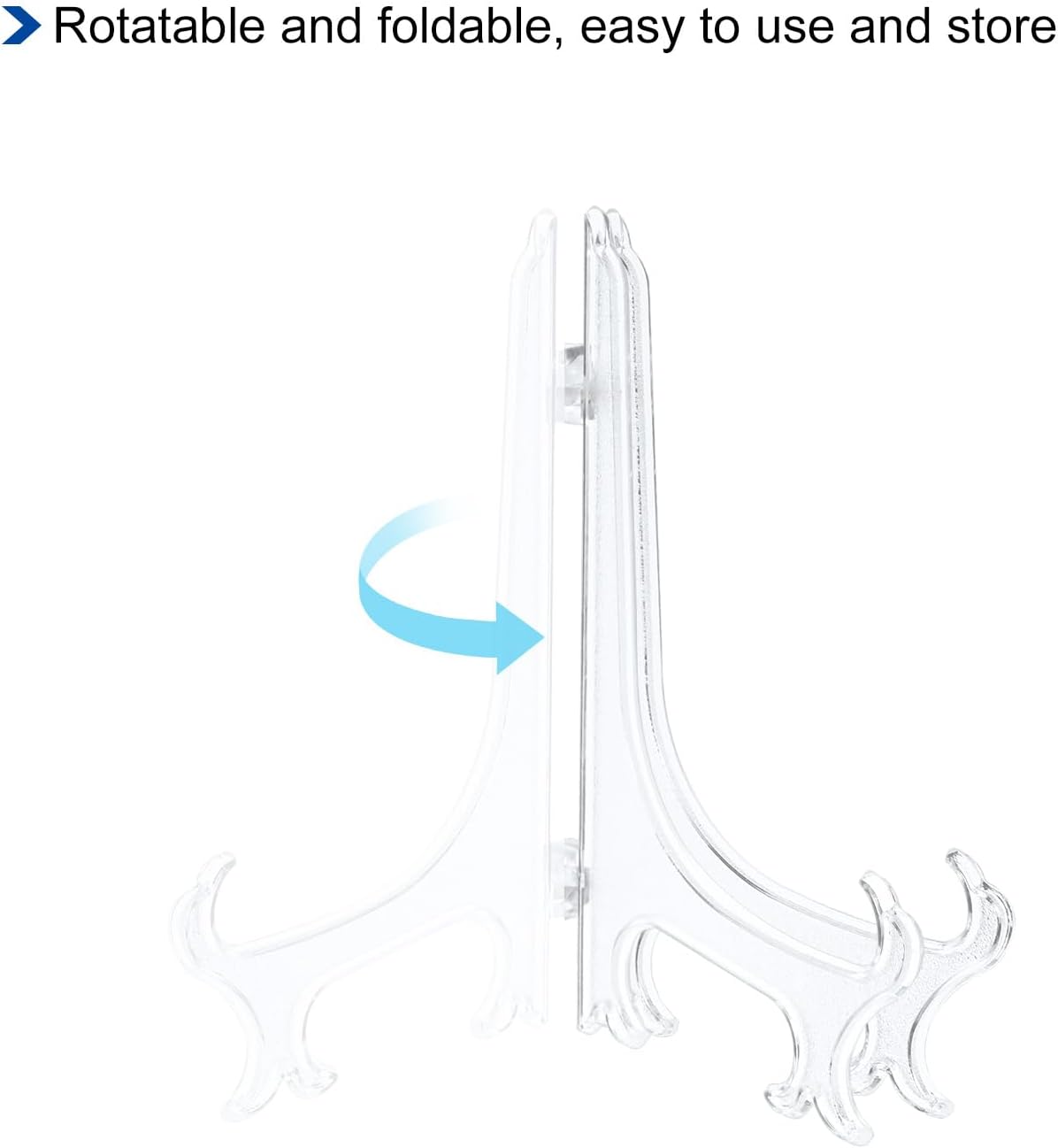 uxcell 6Pcs 6.8" Plastic Folding Easel Plate Holder, Clear Display Stand for Decorative Plates, Picture Frame