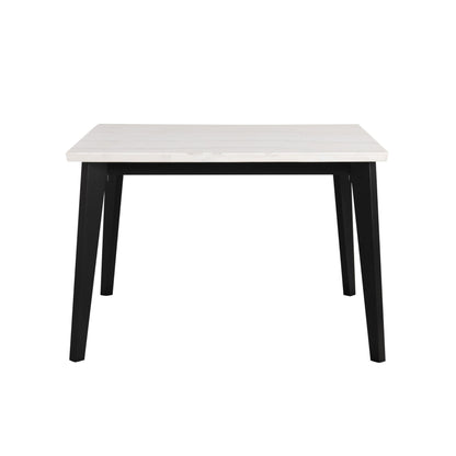 Furniture of America Isolde Contemporary 54-inch Marble Top Square Counter Height Dining Table with Tapered Legs, Easy Assembly for Home Kitchen, Living Room, Dinettes, Black and White