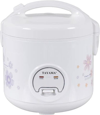 5 (TRC-04RS) TAYAMA Automatic Rice Cooker & Food Steamer Cup, White