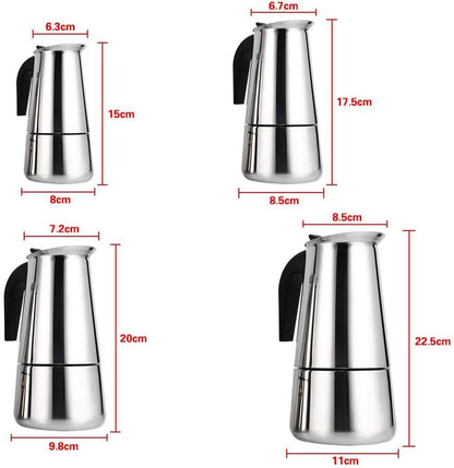 Asixx Stainless Steel Coffee Maker, Perfect for Home or Office, 4 Sizes (450ml)