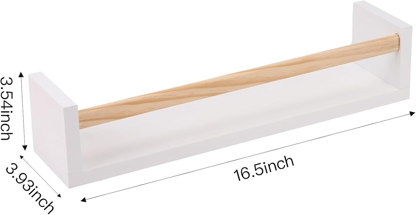 16.5 Inch Set 3, Fixwal Nursery Bookshelves, Floating Shelves for Wall of Kids Bookshelf for Bedroom, Baby Nursery