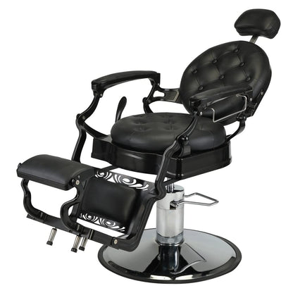 TEOYETTSF Haircut Beauty Salon Chair Hydraulic Barber Chair Styling Retro Leather Barber Chair Black