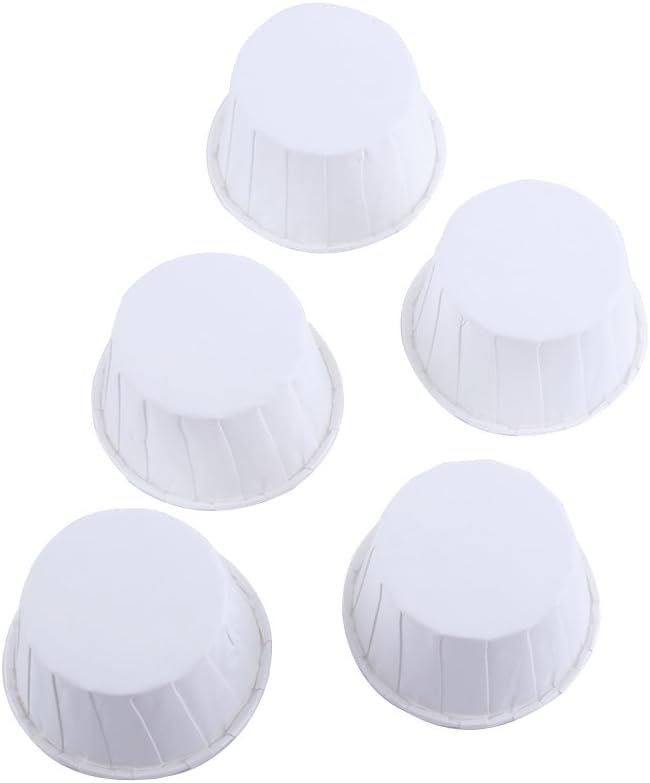 Fdit 100pcs Paper Cake Cupcake Liner Case Wrapper Muffin Baking Cup for Party Wedding Xmas - 7 Colors (White)