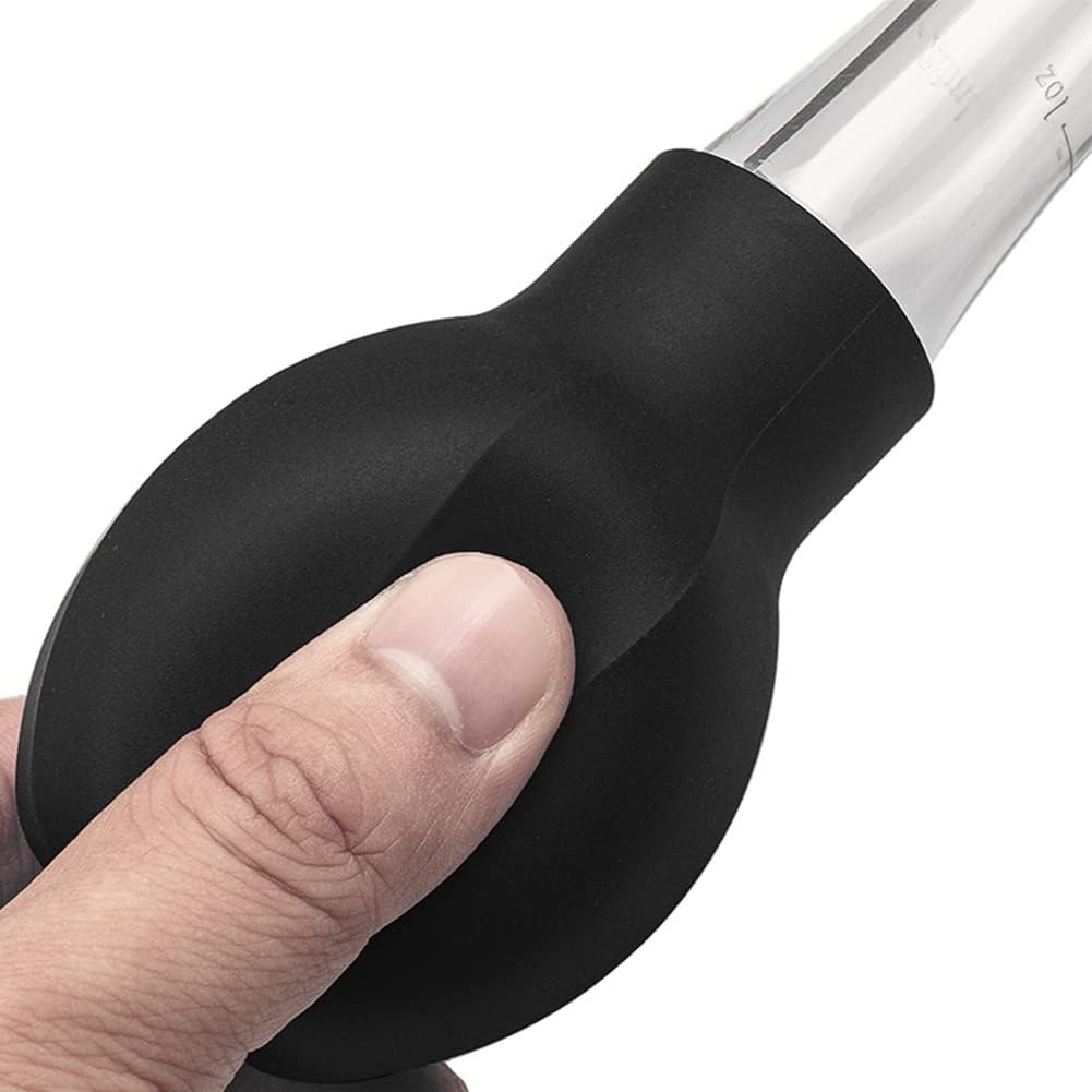 Turkey Baster with Cleaning Brush, Large Suction Bulb for Home Baking Kitchen Tool, Black