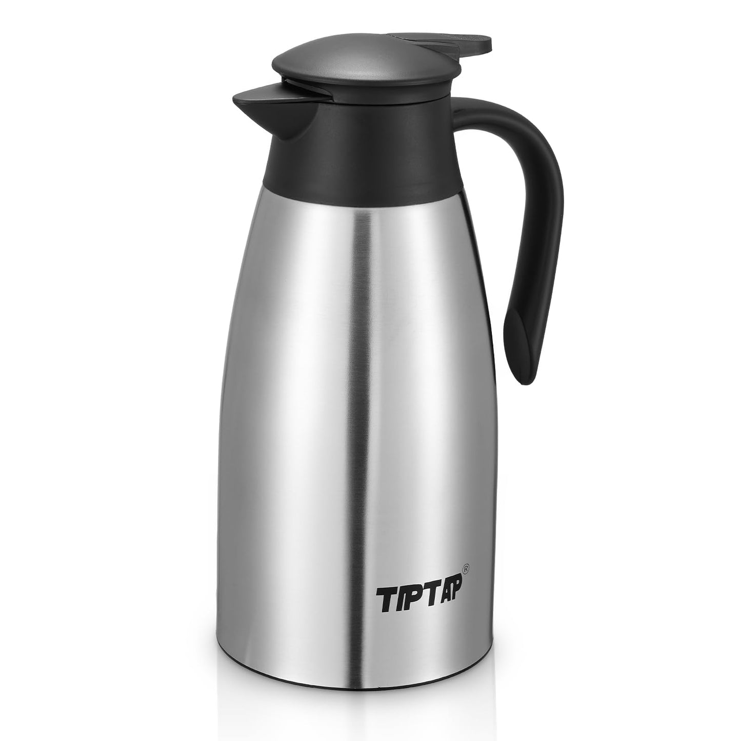 TIPTAP 70oz Thermal Coffee Carafe, Stainless Steel Insulated Vacuum Coffee Carafes For Keeping Hot and Cold, 2 Liter Beverage Dispenser