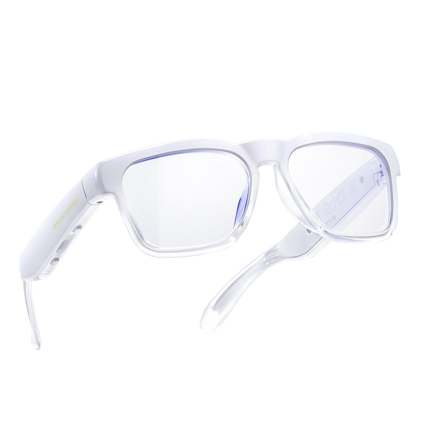 OhO Smart Glasses,Polarized Sunglasses with Bluetooth Speaker,Athletic/Outdoor UV Protection and Voice Control,Unisex(Mirror Blue Lens)