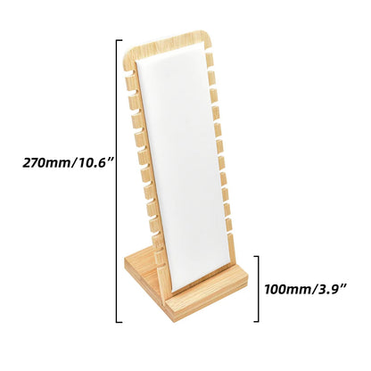 Golden Strawberry 2 Pack Bamboo Panel Jewelry Necklace Tabletop Display Boards Stand (White)