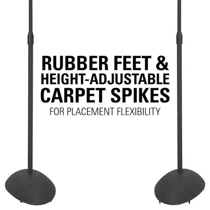 SANUS Height Adjustable Speaker Stands for Home Theater - Durable Design w/Tear Drop Base Fits Speakers up to 4lbs - 13" of Tool-Free Height Adjustment - Easy DIY Assembly