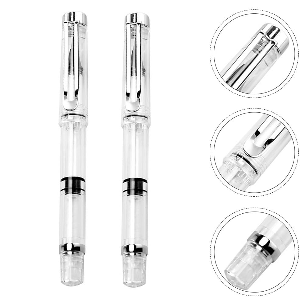 NUOBESTY 5Pcs Stationery fountain pen student Refillable Fountain Pen plastic wolf hair office Brush Pen water paint brush pens soft brush Paint Calligraphy Brush Pen refillable