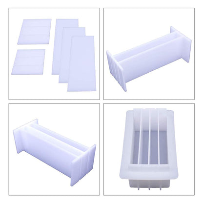 JOONOR Silicone Loaf Soap Mold Dividers 8" Acrylic Partition Clapboard Rectangular White Mould DIY Handmade Swirl Making Tool