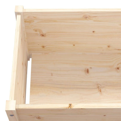 Mhdvray 78.7"x19.7"x19.7" Solid Pinewood Raised Planter Large Rustic Raised Garden Bed Box Natural Oil Finish for Patio Balcony Flower Vegetables Outdoor
