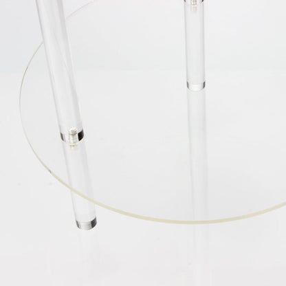 YINSHCO 2 12" Acrylic Detachable End Table, Round Acrylic Coffee Table, Tier Multifuntional Clear Nightstand End Table