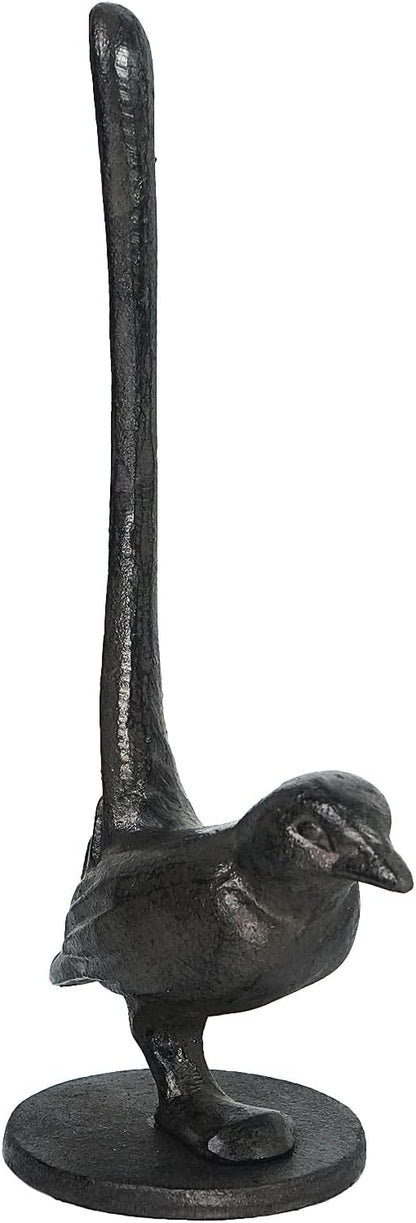 DreamsEden Vintage Bird Stand Paper Towel Holder - Small Cast Iron Birdy Paper Towel Stand Home Bedroom Bathroom Toilet