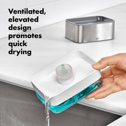 OXO Good Grips Clear Stainless Steel Soap Dispensing Sponge Holder