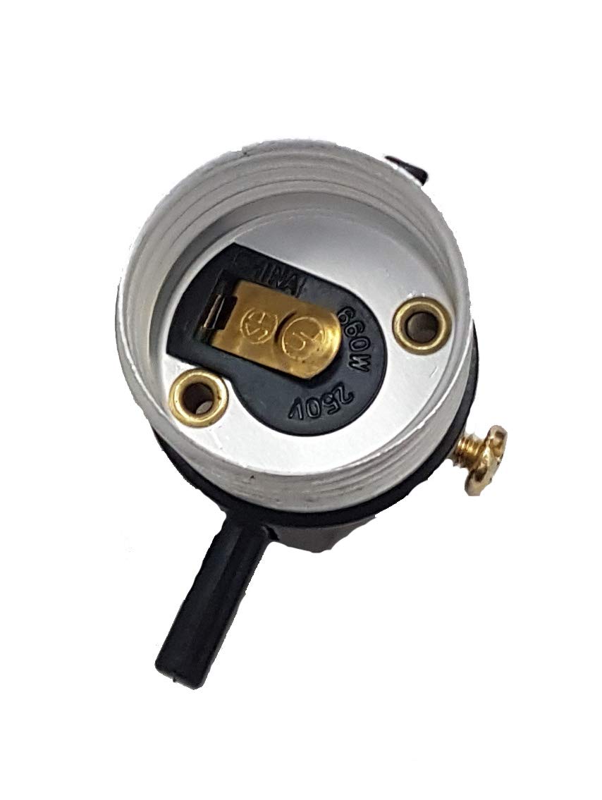 B&P Lamp® Nickel Plated Finish Table Lamp Wiring Kit with a 7 Inch Harp and Push-Thru Socket