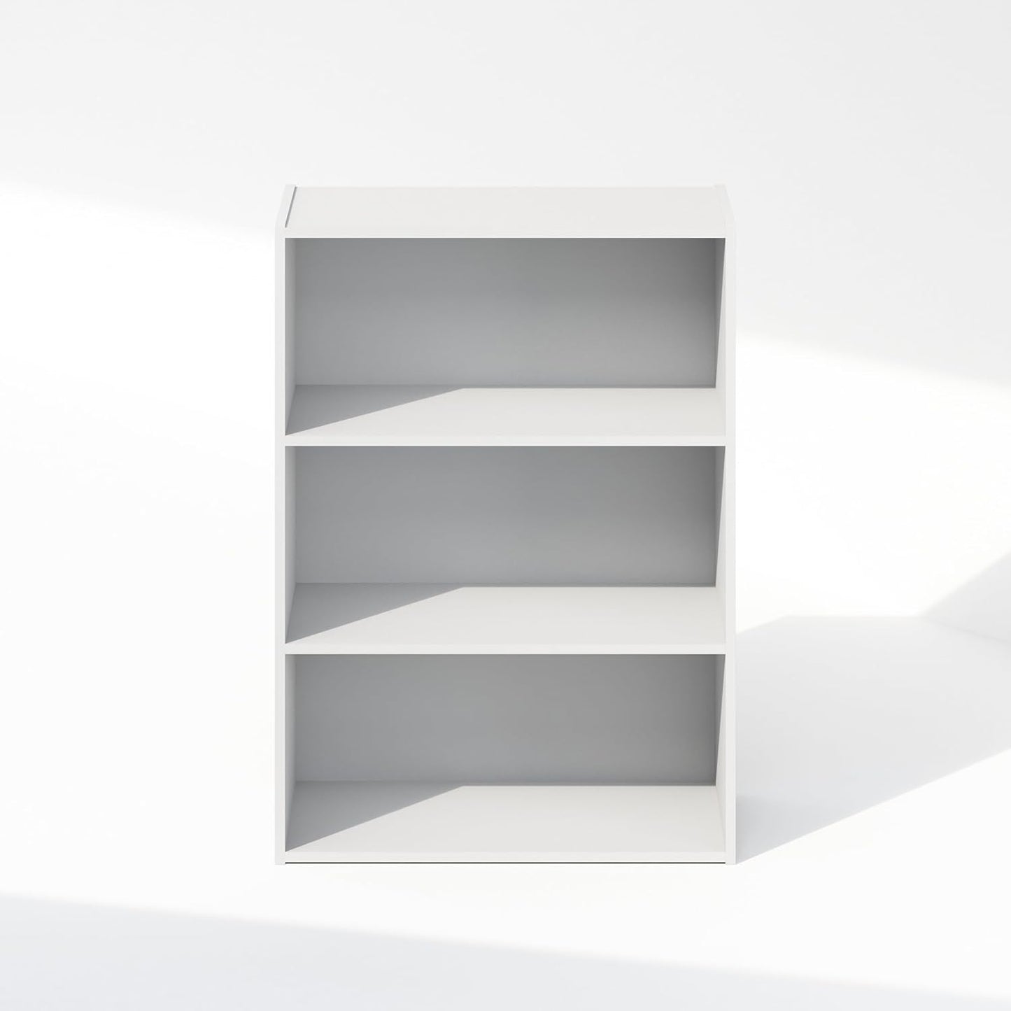 Furinno Reed 3-Tier Multipurpose Open Shelf for Clothing & Closet Storage Organization, Plain White