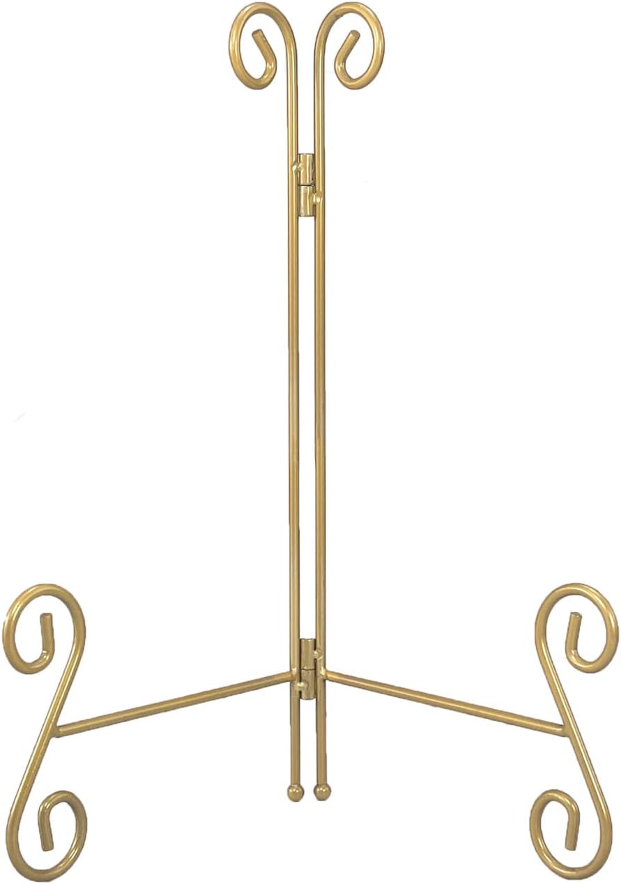 Plate Holder Display Stand, 12 Inch Gold Iron Easel for Large Platters, Photos, and Decorative Plates (1PACK)