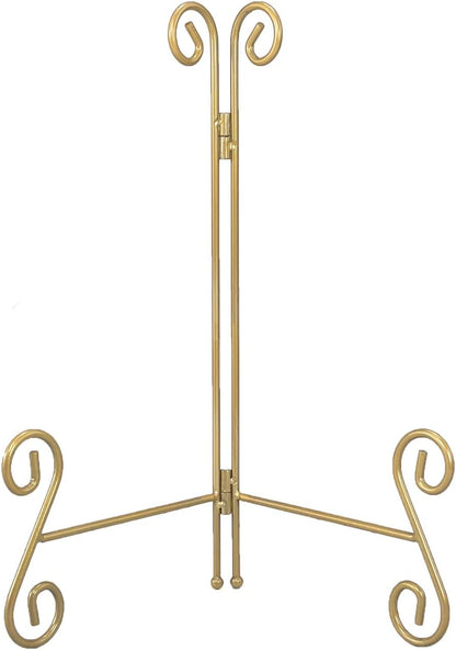 Plate Holder Display Stand, 12 Inch Gold Iron Easel for Large Platters, Photos, and Decorative Plates (1PACK)