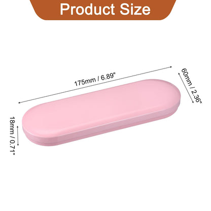 uxcell 4 Pcs Metal Tin Box Container, 6.9x2.4x0.7 Inch Oval Empty Hinged Lid Box Mini Portable Storage Containers for Candy Drawing Pin Crafts, Pink