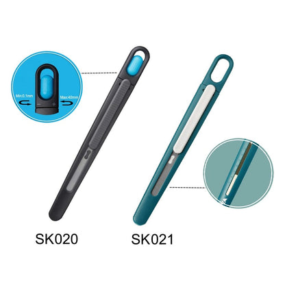 Precision Knife Safety Box Cutter - Self Retractable, Slim, Quick Adjustable Blade Length - Perfect for Trimming, Crafts, Packages and PCB Board Work, ldeal for Cast Vinyl Company (Teal)