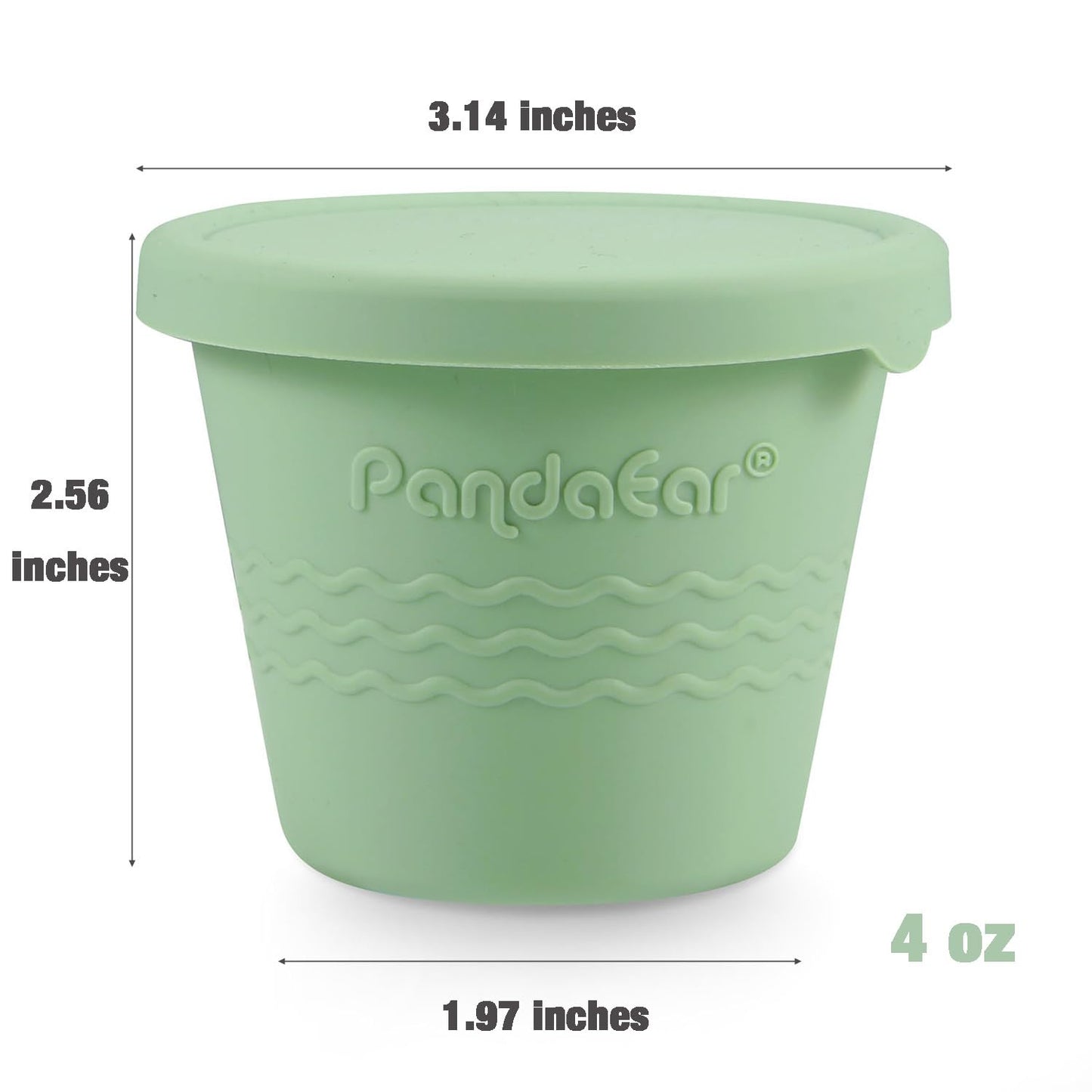 PandaEar 12 Pack Silicone Baby Food Storage Containers, 4 oz Reusable Small Snack Containers Freezer Storage with Airtight Lids Leak Proof for Infants Kids Babies, Microwave Safe