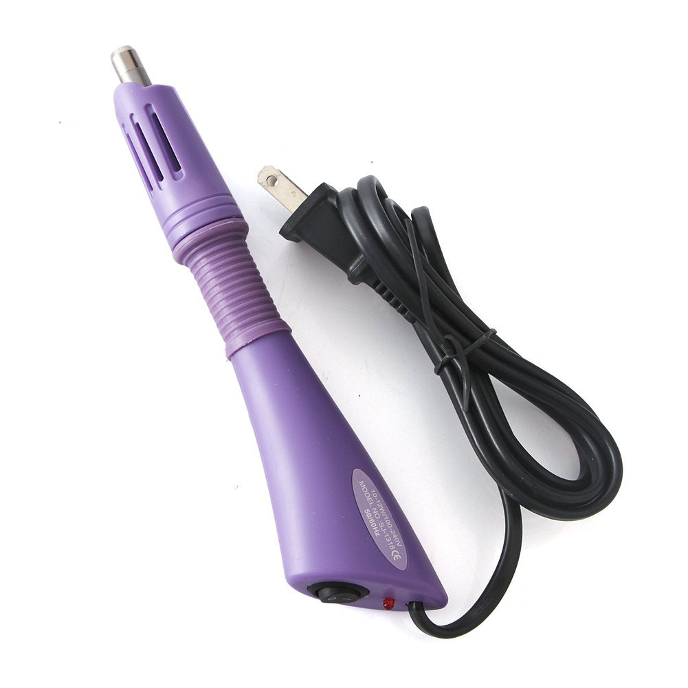 Hotfix Rhinestone applicator 7 in 1 Professional Iron-on Hot Fix Wand Crystal Gem Rhinestone Heat-fix Tool (Purple)