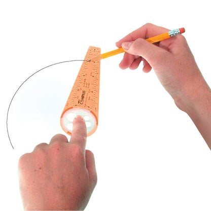 hand2mind Safe-T Math Compass, 10 in. Orange Compass Set for Geometry, Drawing Tool, Dysgraphia Tools for Kids, Circle Drawing Tool, Math Classroom Supplies (Set of 12)