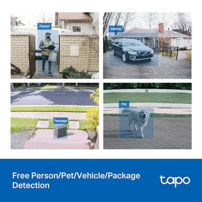 Tapo Smart Video Wireless Doorbell Camera - 2K, 160° Ultra-Wide View, Up to 180 Days Battery, Alexa, Google Assistant Compatible, Free AI Person Detection, IP54, SD/Cloud Storage, D205
