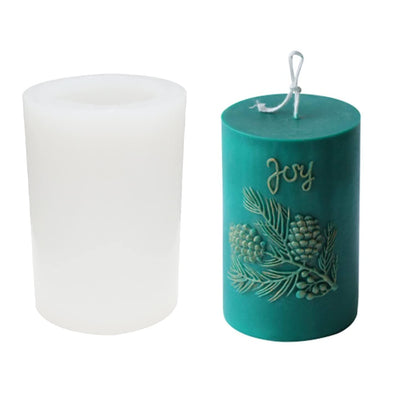 3D Cylinder Pine Cone Candle Mold,Silicone Clay Soap Mould for Making Soy Wax Beeswax Candles Handmade Art Craft