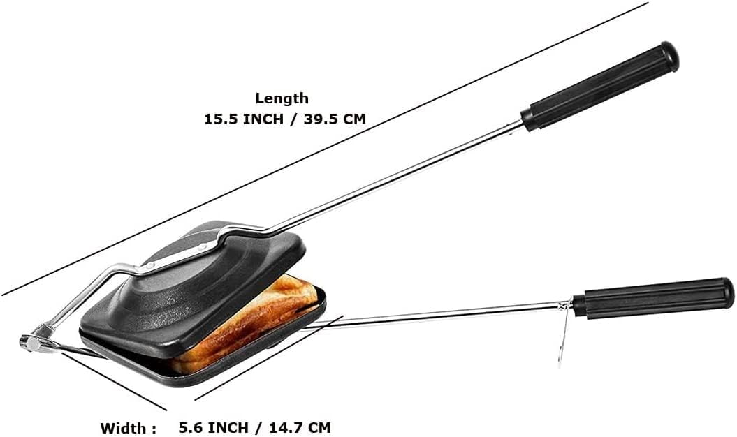 Sandwich Maker Stovetop Toaster, Nonstick Double Side Pressure Pan for Gas Stove, Hot Panini Maker