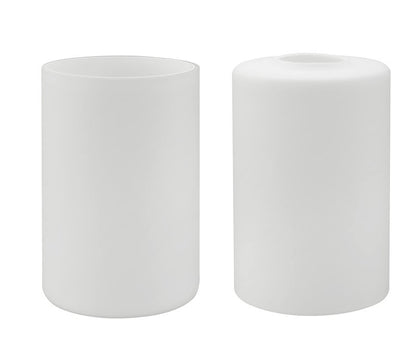 Aspen Creative 23609-02, White Opal Cylinder Glass Shade, 4" Dia x 6-1/8" H/Center Hole: 42mm, Set of 2