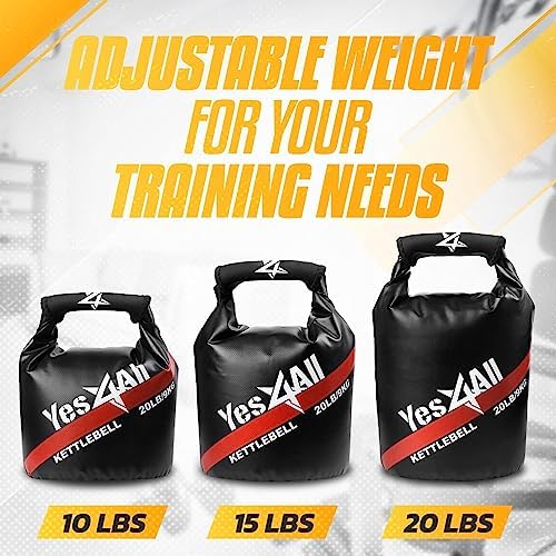 Yes4All Powder Coated Kettlebell, Cast Iron Core Kettlebells with Non-Slip Handle & Flat Bottom for Conditioning, Heavy Duty for Strength Training, 9lb to 71lb - Single & Pair
