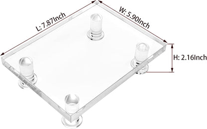 Bigfety Clear Acrylic Pedestal Tray Stand Riser for Bathroom Kitchen Countertop Home Decor
