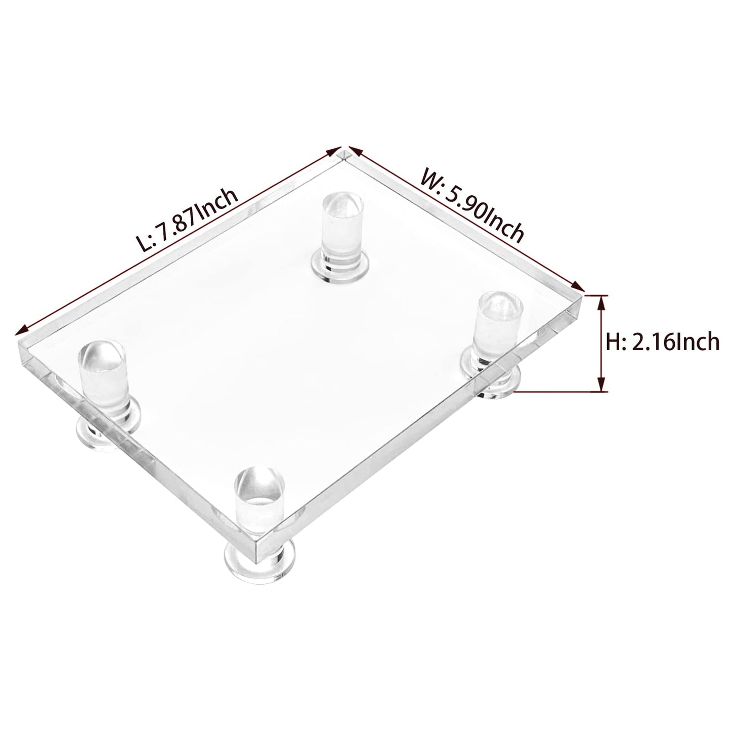 Bigfety Acrylic Pedestal Tray Stand Riser for Bathroom Kitchen countertop, Clear Display Base Home Decor